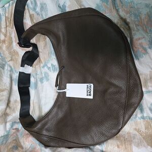 BAGGU Deadstock Brown Leather Crescent Bag